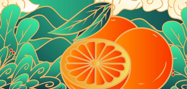 Hand painted orange fruit illustration design