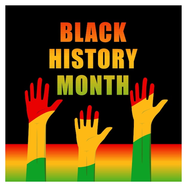 Hand painted PanAfrican flag colors Celebrates black history month in February Black History Month concept Flat vector illustration