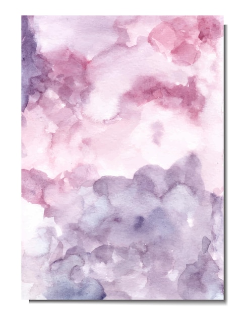 Hand painted of pink and deep purple abstract watercolor background