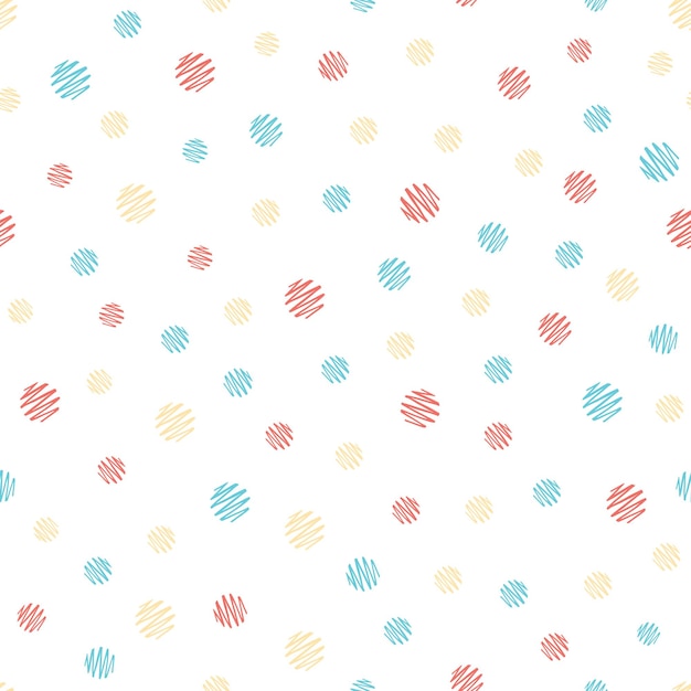 Hand painted polka dot seamless pattern Colored vector illustration