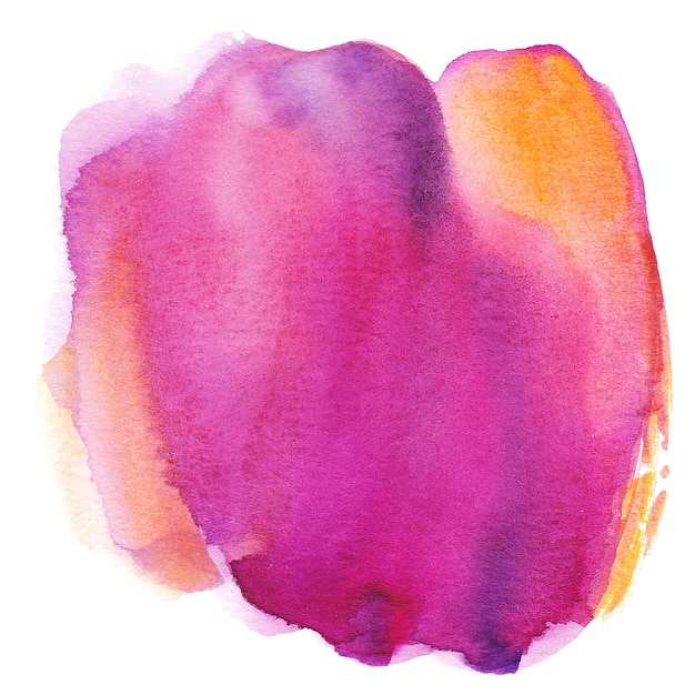 Hand painted watercolor abstract splash with vibrant colors