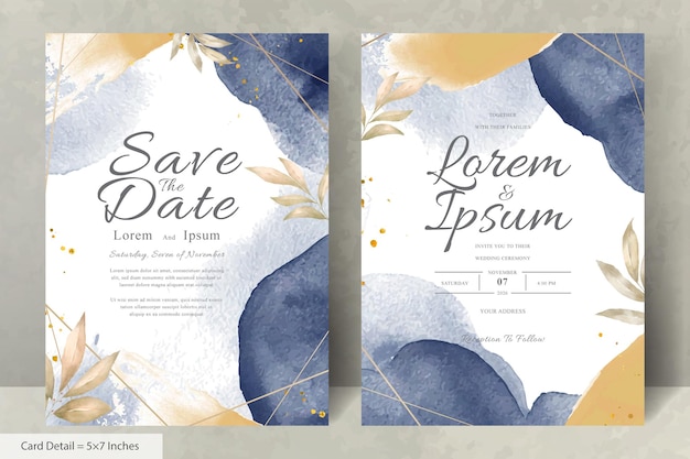 Hand Painted Watercolor Floral Wedding Invitation Template