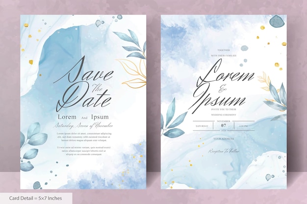 Hand Painted Watercolor Floral Wedding Invitation Template