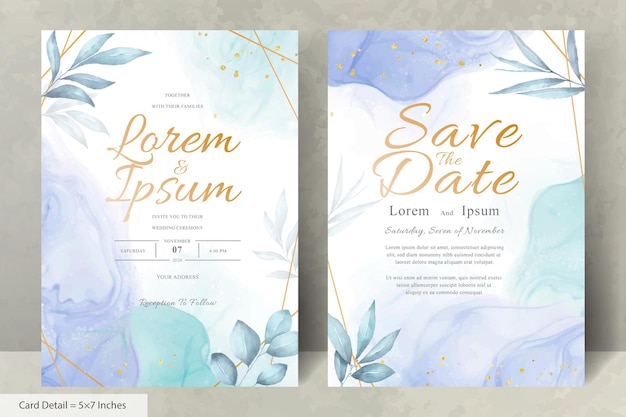 Hand Painted Watercolor Floral Wedding Invitation Template