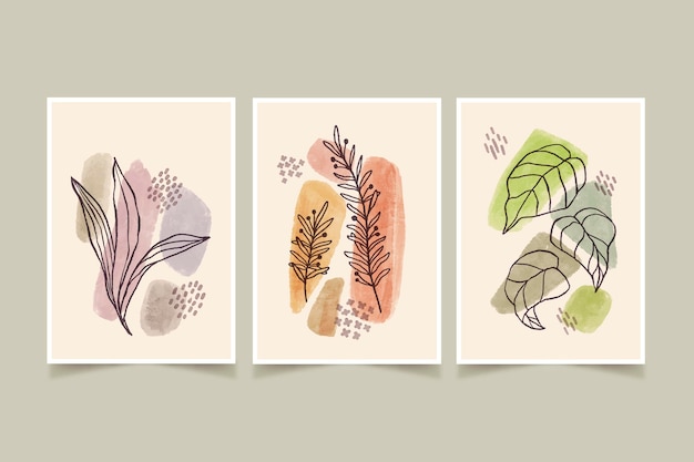 Hand painted watercolor minimal hand drawn covers collection