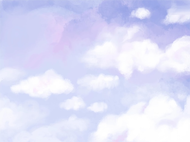 Hand painted watercolor pastel sky background