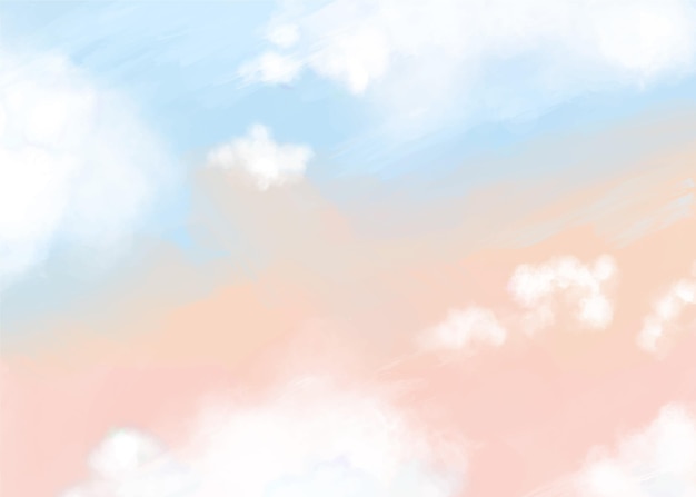 Hand painted watercolor pastel sky background