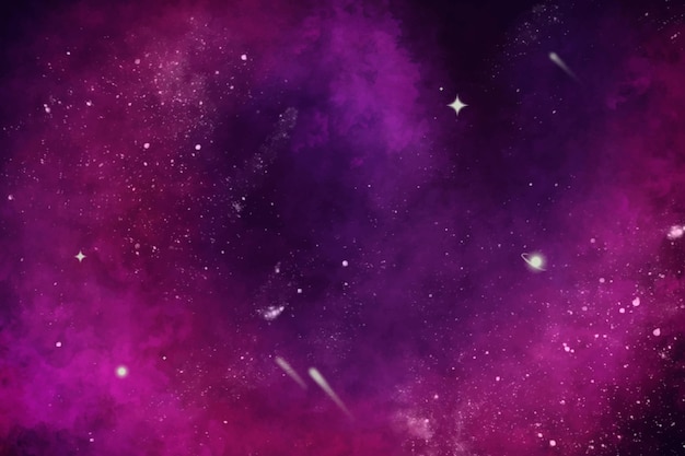 Hand painted watercolor pink galaxy background