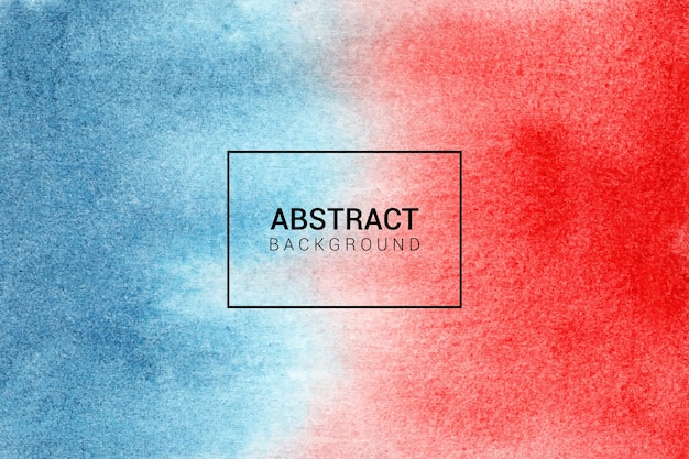 Hand painted watercolor red and blue abstract background