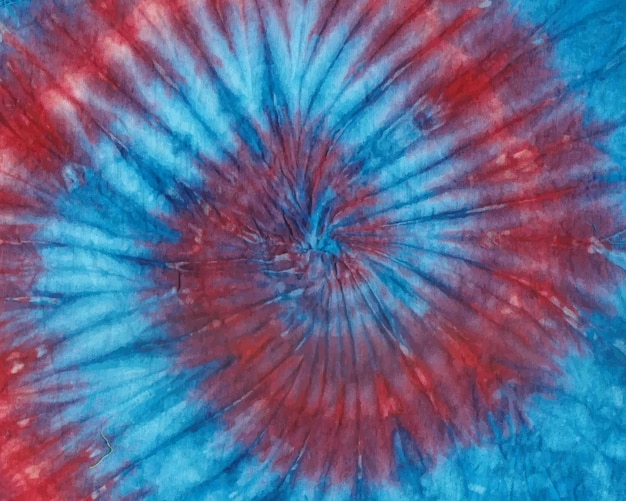 Hand painted watercolor red blue spiral tiedye magic pattern background