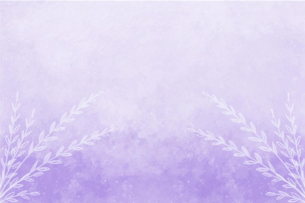 Hand painted watercolor sky and white flowers. Purple abstract watercolor background. Vector illustration