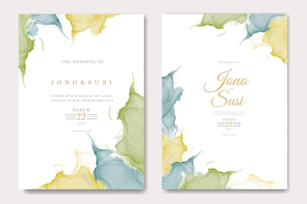 Hand Painted Watercolor Wedding Invitation card