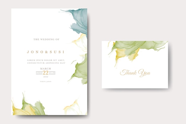 Vector hand painted watercolor wedding invitation card