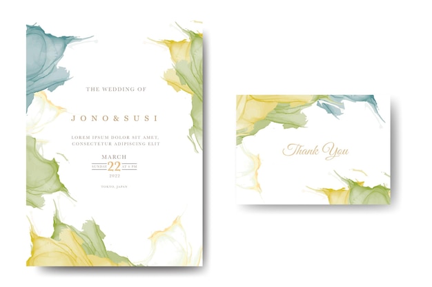 Hand Painted Watercolor Wedding Invitation card