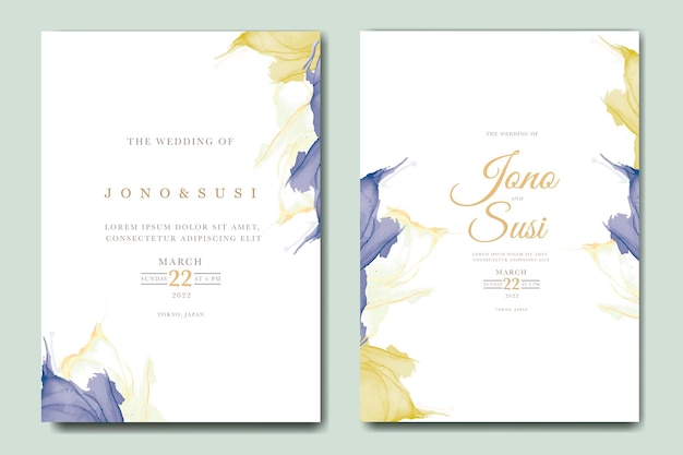 Hand painted watercolor  wedding invitation Card