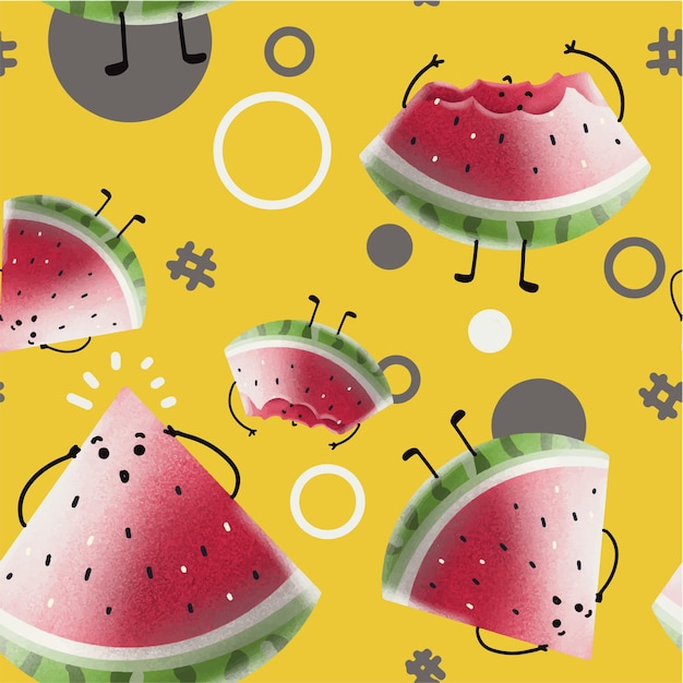 Hand painted watermelon pattern design