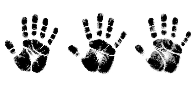 Vector hand palm print isolated on white background creative paint hands prints happy design human palm