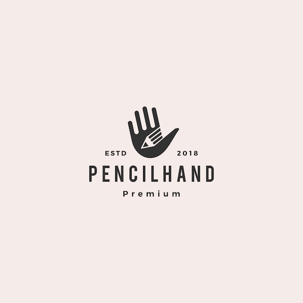 Hand pencil logo vector illustration