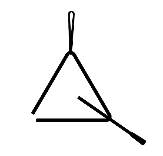 Hand Percussion Silhouette, Triangle Idiophone Musical Instrument