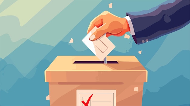 Hand Placing a Vote in Voting Ballot Box