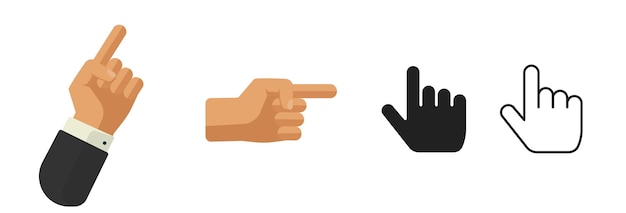 Hand pointer finger icon simple pictogram graphic forefinger thumb cursor web glyph symbol