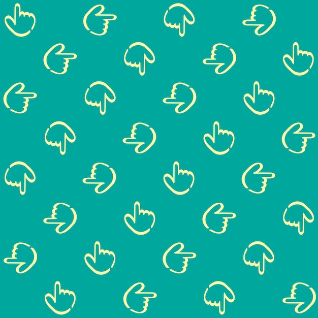 Hand Pointing Cute Vector Seamless Pattern