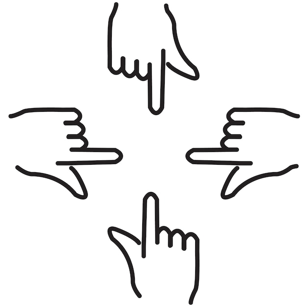 hand pointing icon, line design, vector illustration