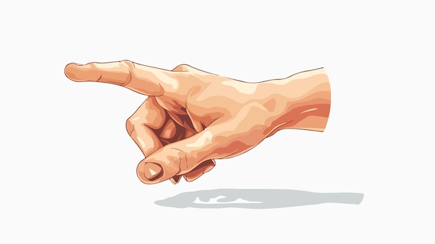 a hand pointing to the right with a finger pointing up