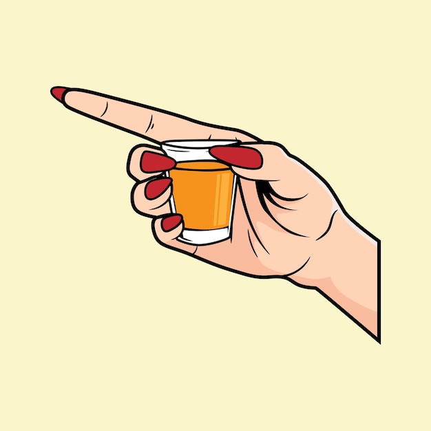 hand pose holding shot glass