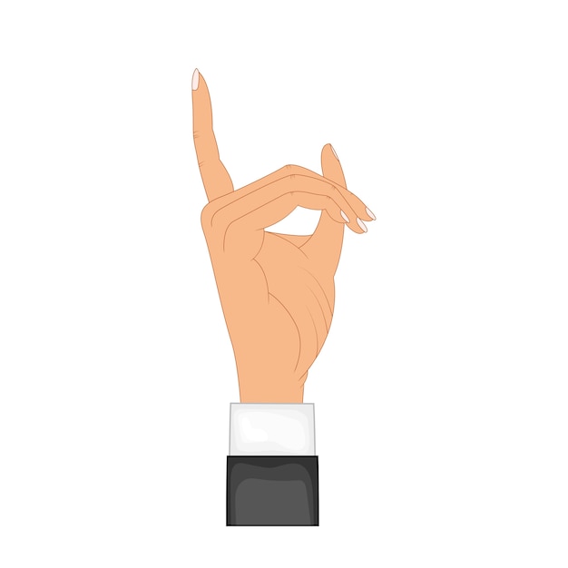 Vector hand in pose. male or female hand in cartoon style.