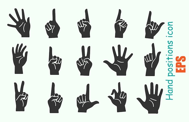 Vector hand positions icon collection