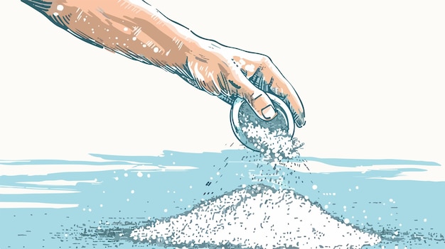 Vector hand pouring salt flat illustration vector