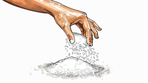 Vector hand pouring salt flat illustration vector