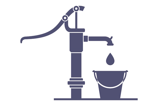 Hand pump black icon for extracting water