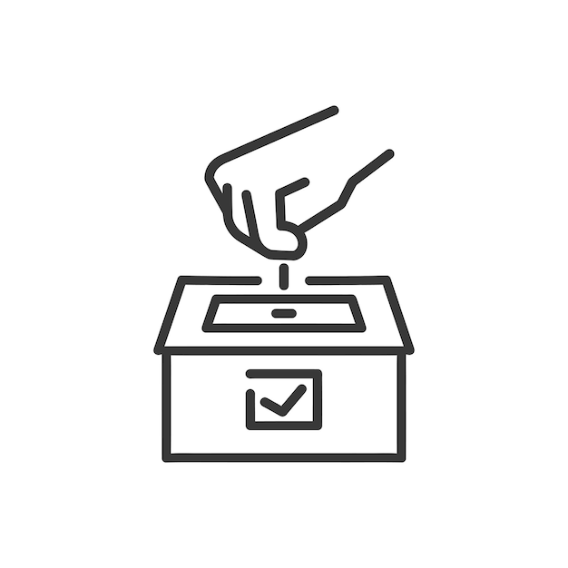 Hand Putting Ballot in Voting Box with Checkmark