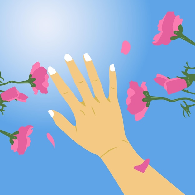 Hand Reaching Sky Illustration