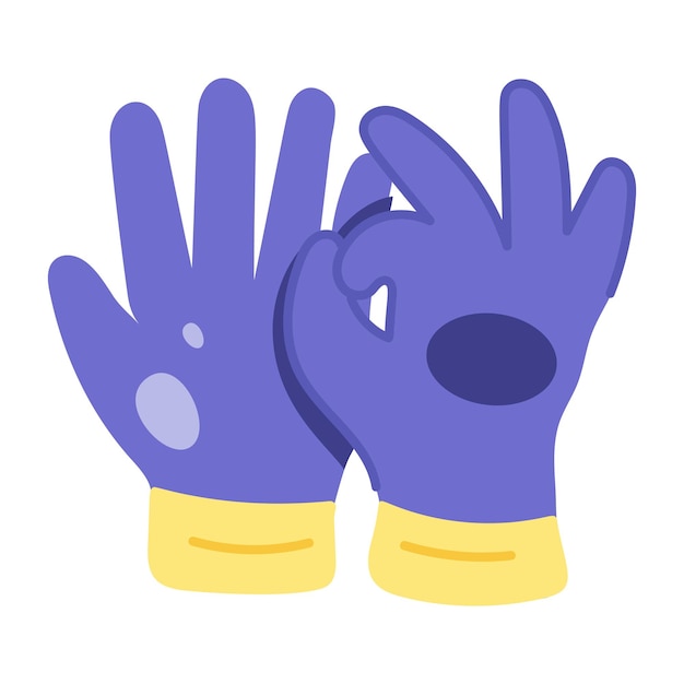 Hand safety, colorful icon of farm gloves