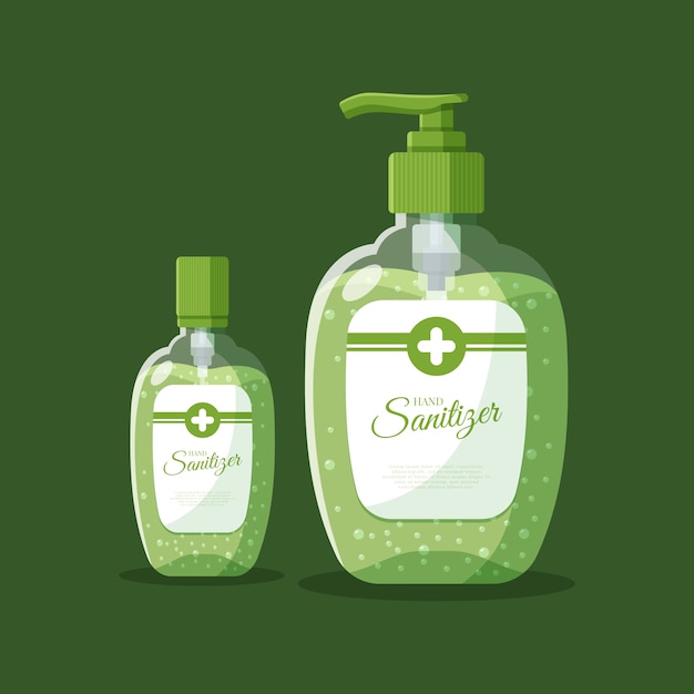 Hand sanitizer in flat design