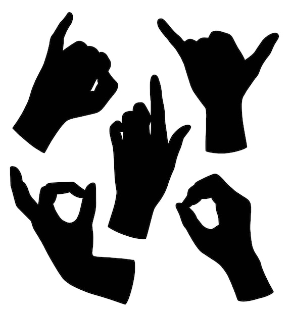 Hand sign silhouette