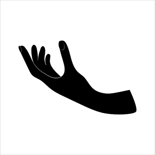 Hand silhouette Fingers reach or hold something Mysticism and esoteric simple icon