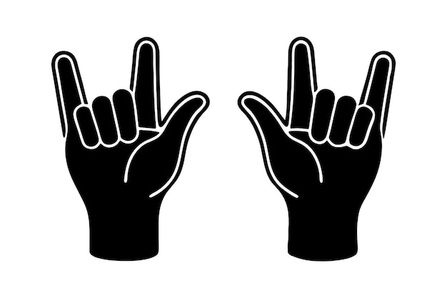 Vector hand silhouette isolated on white