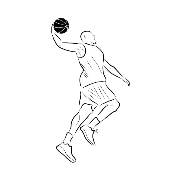 Hand sketch basketball. Vector illustration