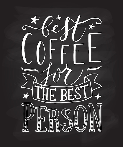 Hand sketched Best Coffee for the Best Person as poster badgeicon Postcard poster card invitation