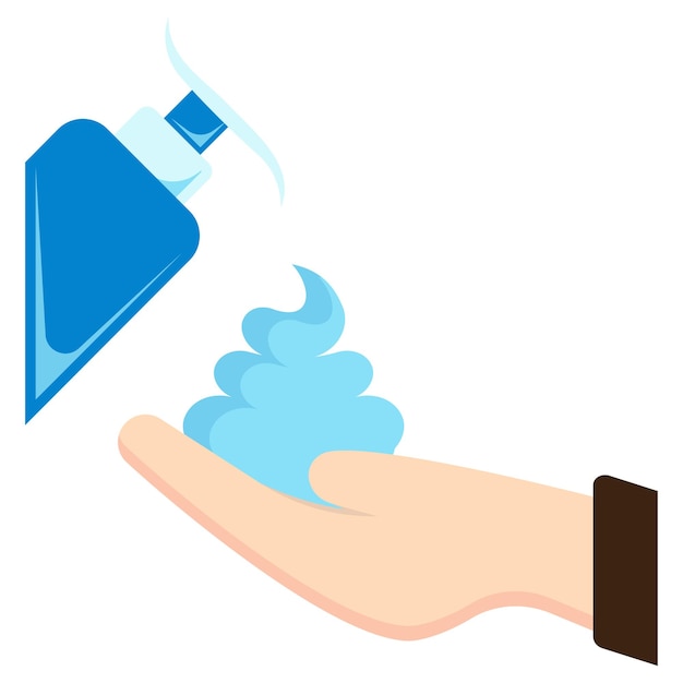 hand Sterilization soap concept Disinfectants and Sterilants bottles vector icon de Housekeeping