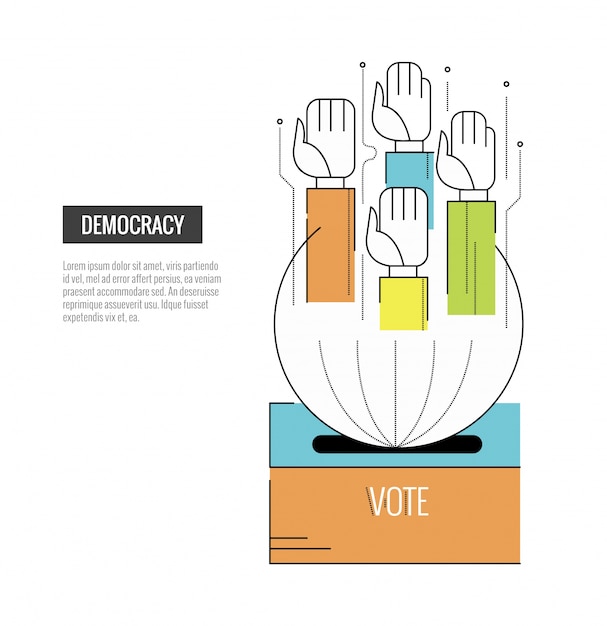 Vector  hand of voting