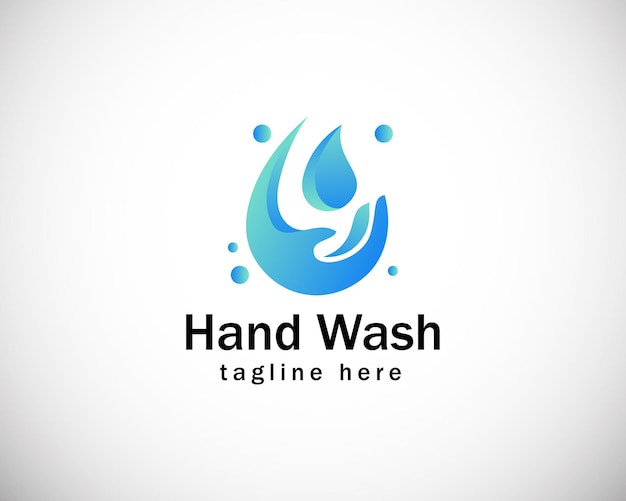 Hand wash logo creative design water drop care soap