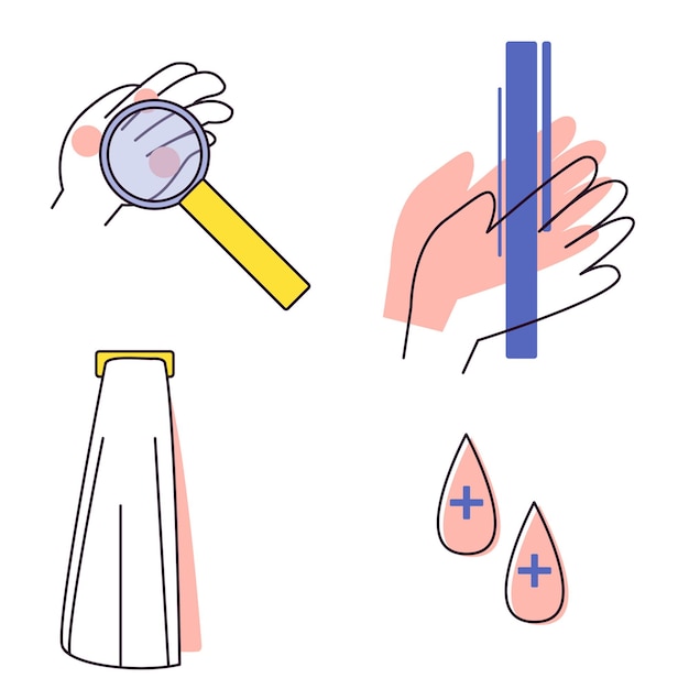 Hand Washing day Flat icon set