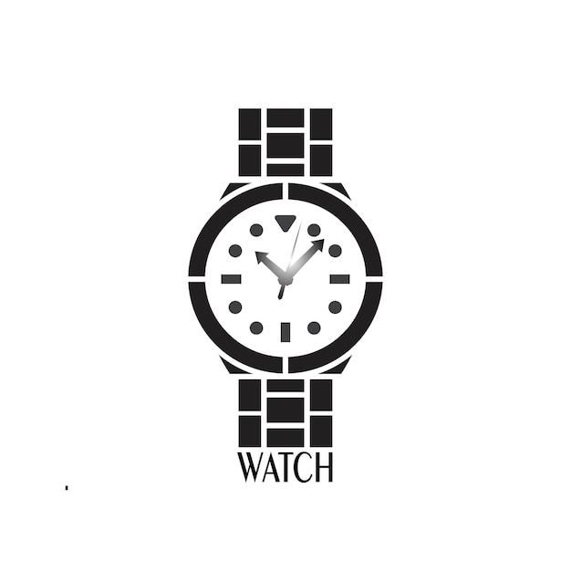 Hand watch strap illustration Silhouette vector of luxury watch