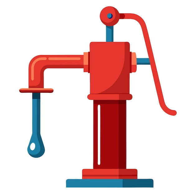 Vector hand water pump clipart vector art and illustration