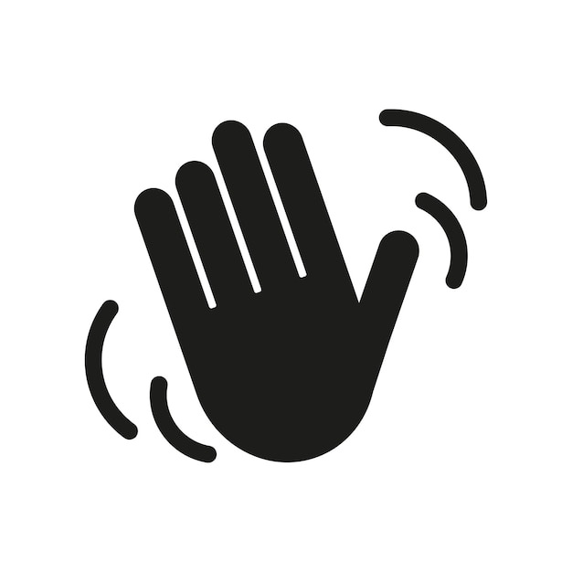 Vector hand wave waving hi or hello vector icon vector illustration